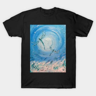 Snow Dragonfly Moon T-Shirt